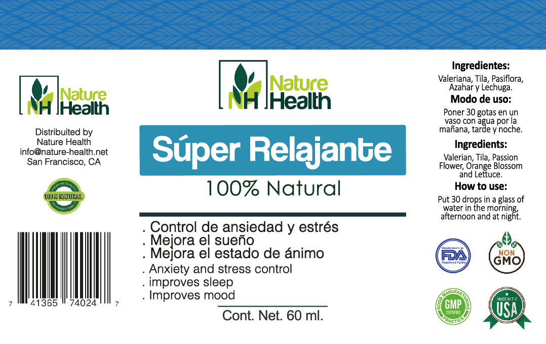 Súper Relajante Gotas con Valeriana, Pasiflora, Azahar y Tila