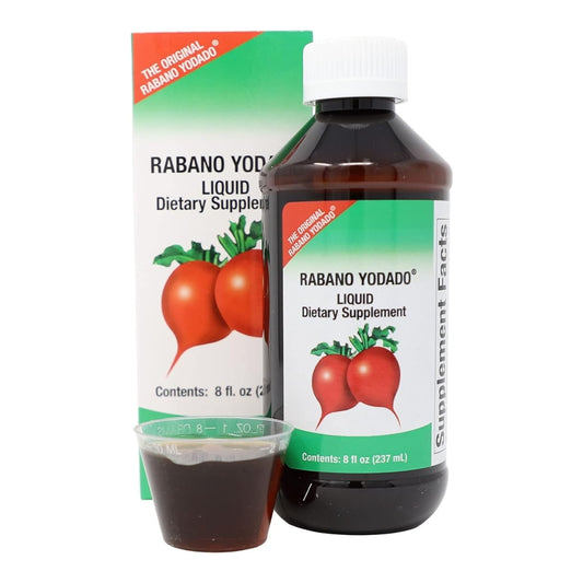 Rabano Yodado - Mejora la energía de tu cuerpo, mejora la inmunidad, extracto de rábano picante, 8 onzas líquidas, botella, rojo